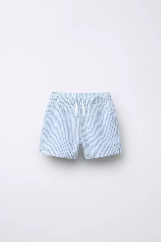 TEXTURED STRIPED SHORTS | Zara US