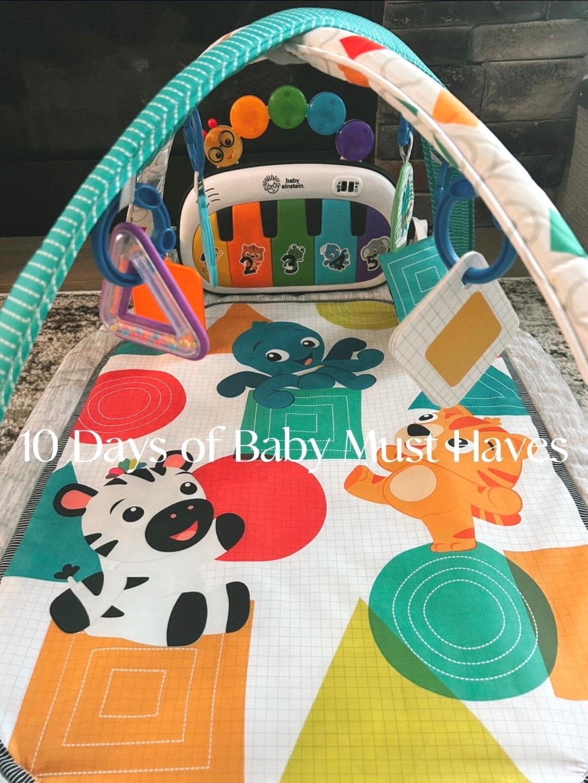 Day 2 of 10 Days of Baby Must Haves 🎄

An activity mat/play gym that actually entertains baby? Yes please! The colors, the music, the toys, the kicking. Keeps him entertained long enough for me to finish at least half of my coffee! We get so much use out of this!