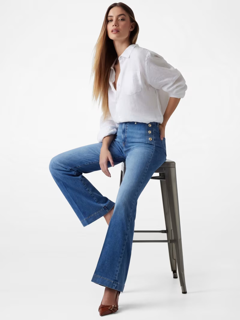 Eco Faye Sailor Flared Jeans | GUESS® Official Website | Guess (US)