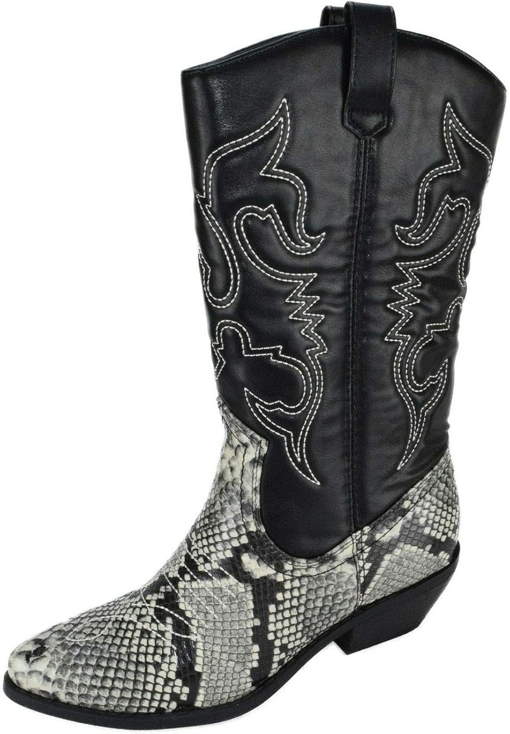 Soda Women Cowgirl Cowboy Western Stitched Boots Pointy Toe Knee High Reno-S | Amazon (US)