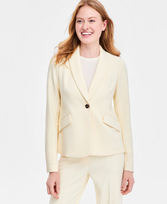 Women's Fitted Peak Lapel One-Button Blazer | Macy's