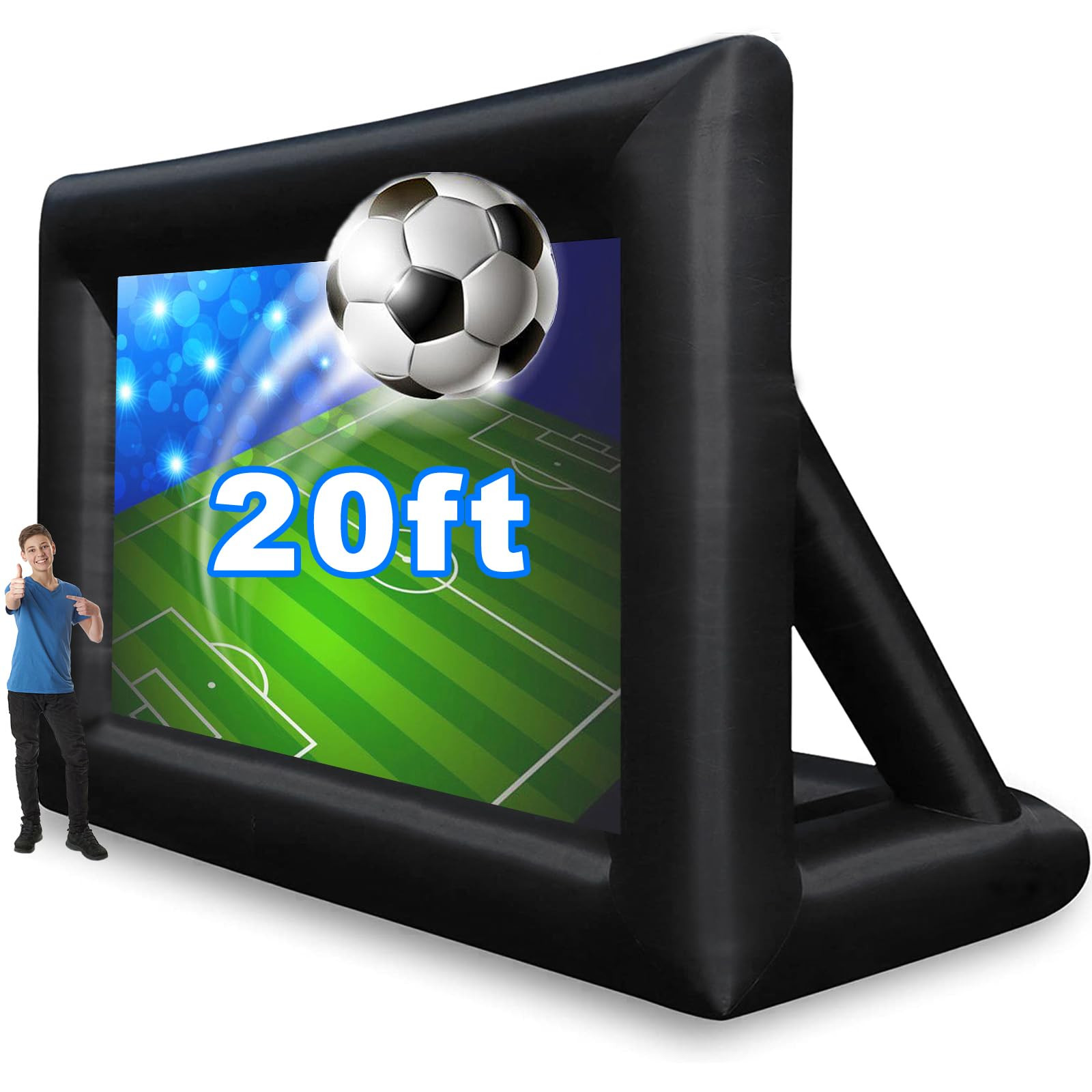 20 Feet Inflatable Outdoor and Indoor Theater Projector Screen - Includes Air Blower, Tie-Downs a... | Amazon (US)