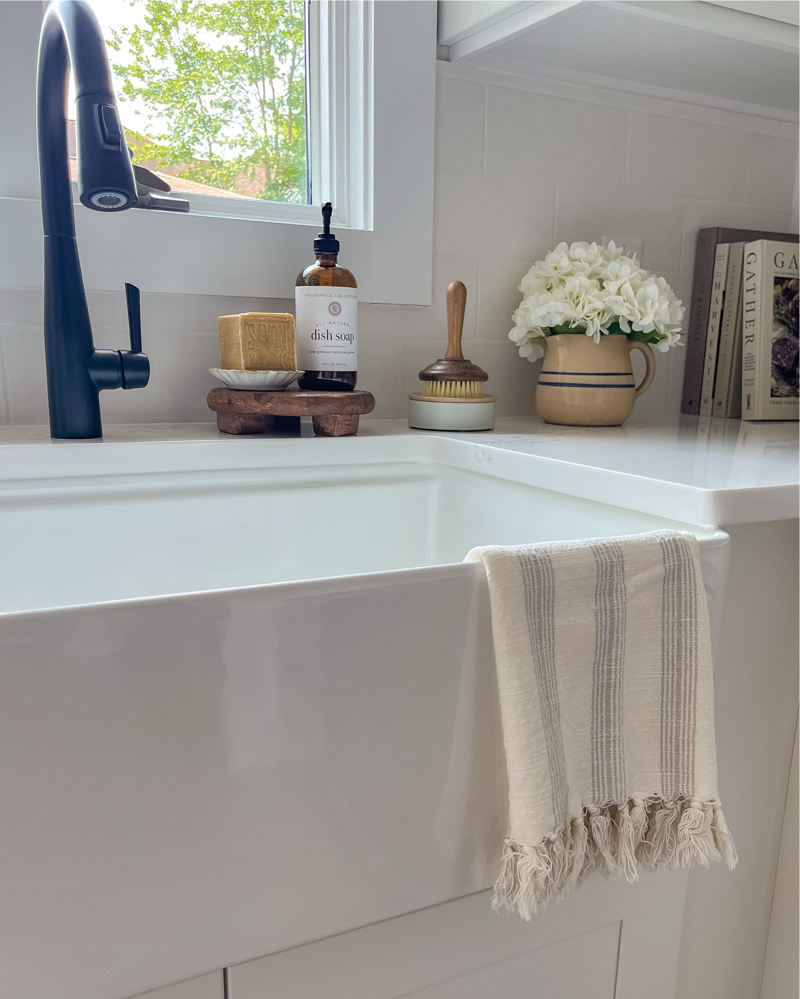 Sharing some Kitchen sink styling ideas three ways. 

Farmhouse sink, olive oil soap, dish brush

#LTKHome #LTKSeasonal #LTKU