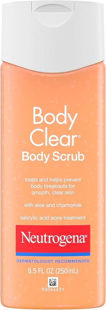 Neutrogena Body Clear Acne Body Scrub, Exfoliating Non-Comedogenic Cleanser, Salicylic Acid 2% Da... | Amazon (US)