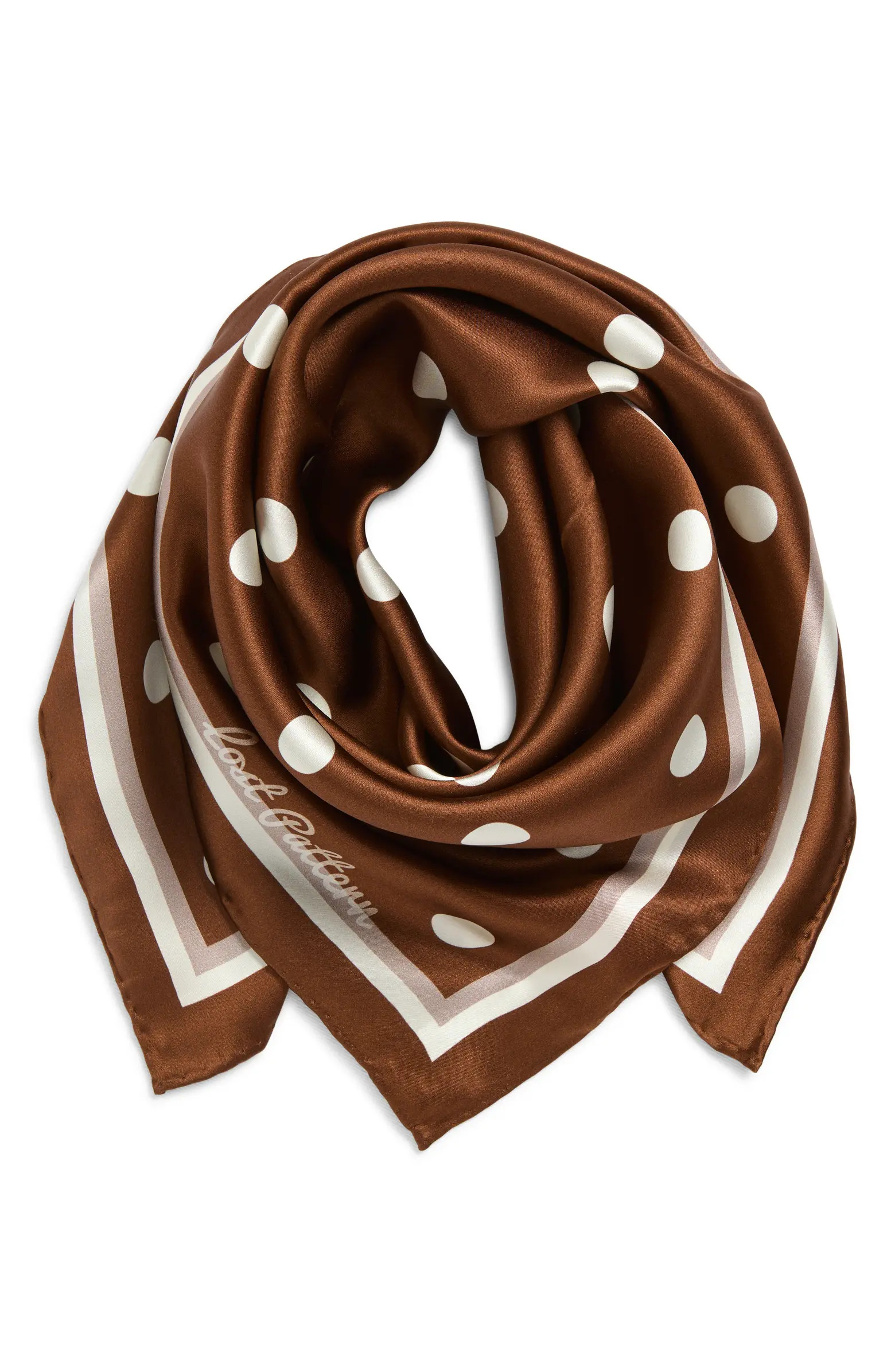 Retro Polka Dot Silk Square Bandana | Nordstrom