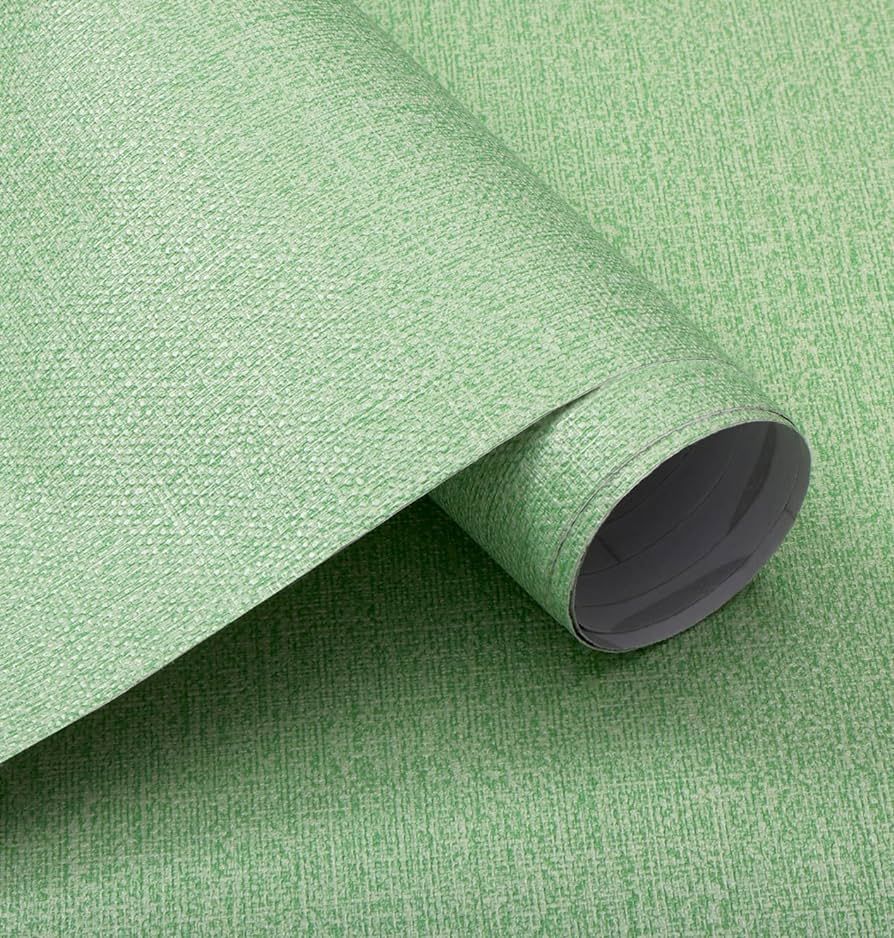 Guvana 15.7"x118" Green Wallpaper Grasscloth Peel and Stick Wallpaper Tuxtured Contact Paper Gras... | Amazon (US)