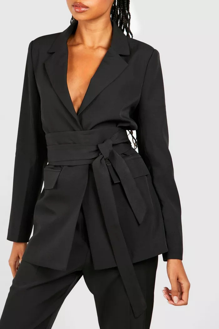 Obi Tie Waist Tailored Blazer | Boohoo.com (UK & IE)