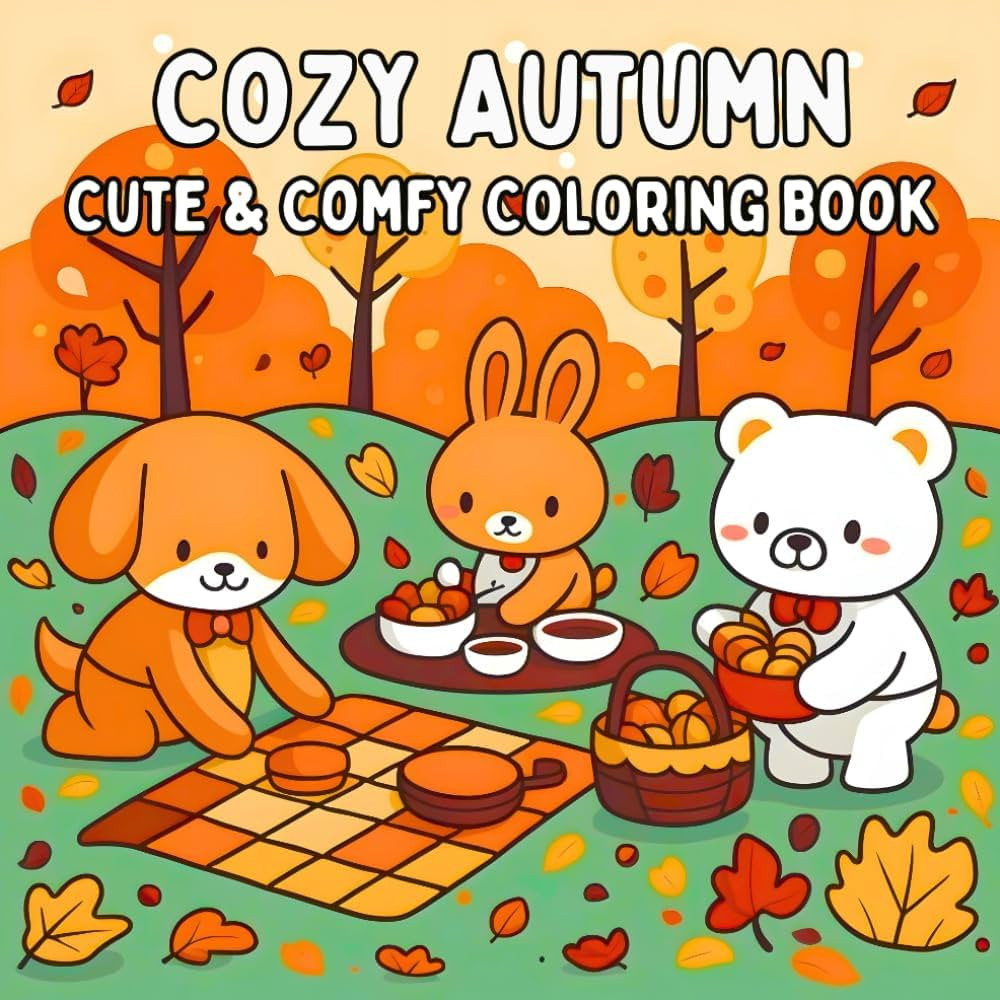 Cozy Autumn: Cute and Comfy Coloring Book for Adults and Teens Featuring Autumn Scenes with Adorable Animal Characters for Relaxation (Cozy Spaces Coloring) | Amazon (US)