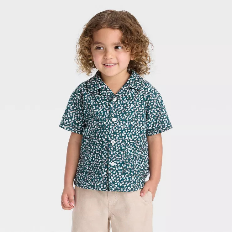Toddler Boys' Short Sleeve Button-Down Shirt - Cat & Jack™ | Target