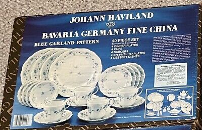 Johann Haviland 20 piece Blue Garland vintage fine china, Bavaria Germany, *NEW* | eBay US