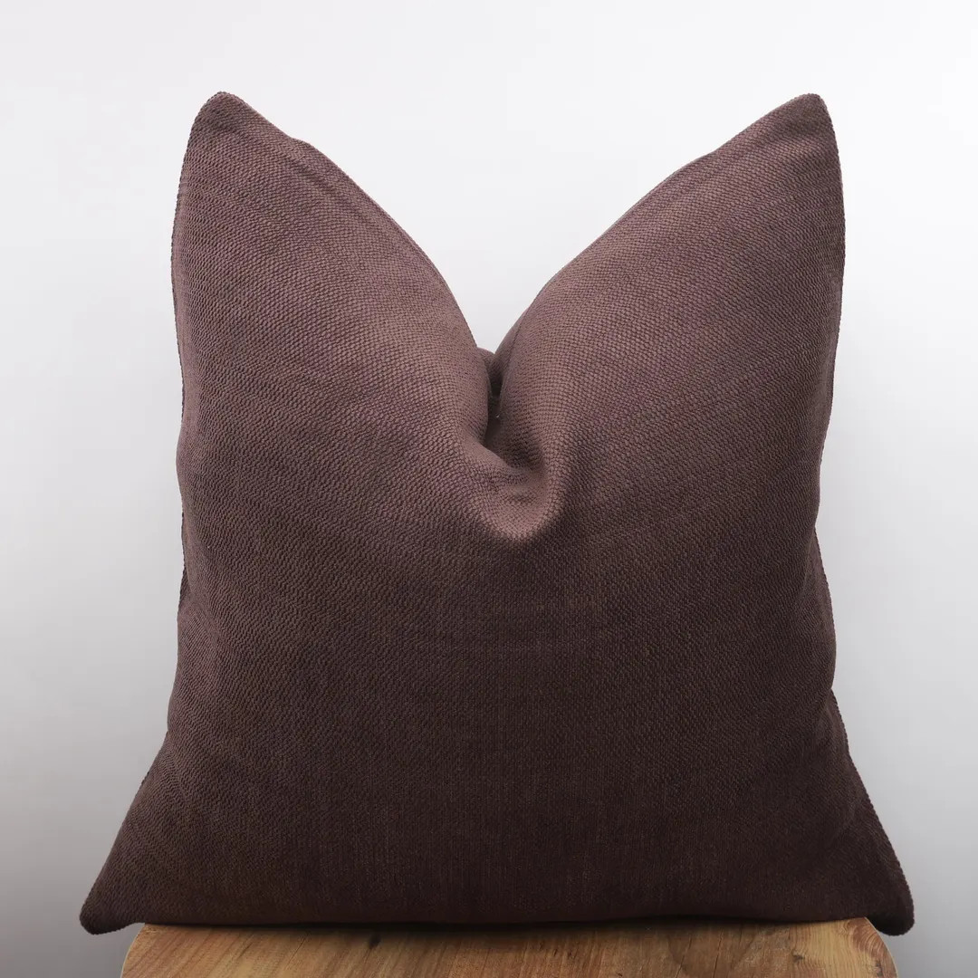 Plum Color Linen Throw Pillow Cover, Dark Purple Linen Pillow Cover, Plum Euro Sham,  Plum Home D... | Etsy (US)