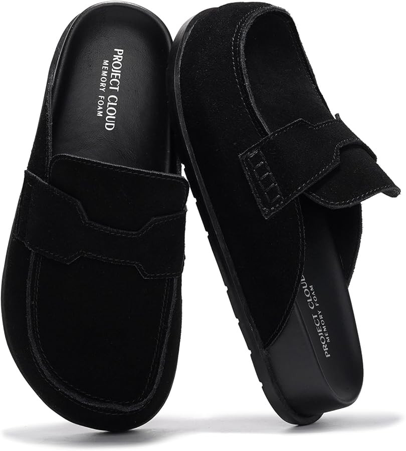 Project Cloud Genuine Suede Womens Clog - Memory Foam Arch Support Non-Slip Sole Mules & Clogs fo... | Amazon (US)