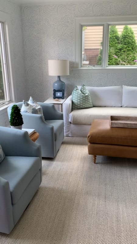 Living room, home decor, affordable home decor, blue and white living room, light blue swivel chairs 

#LTKhome #LTKFind #LTKunder100