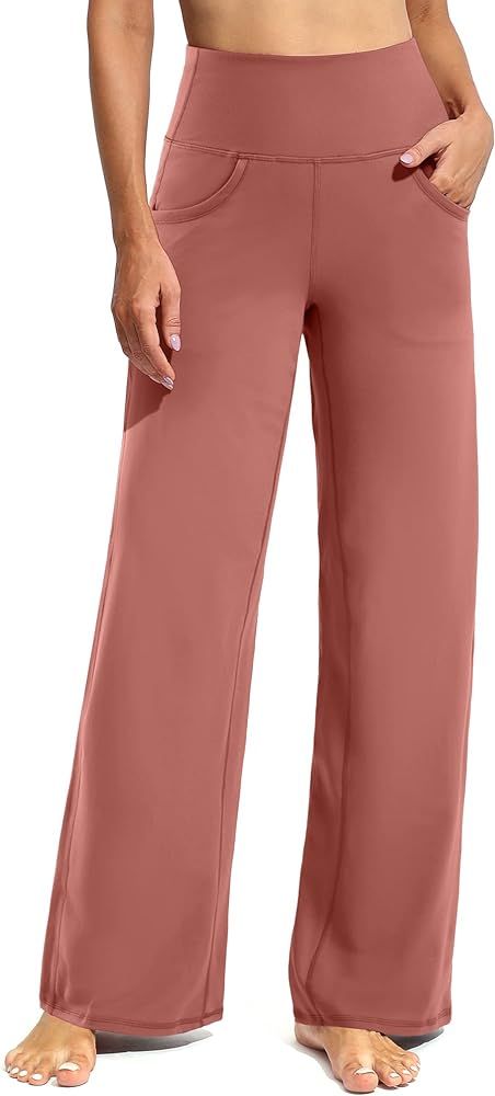 Promover Wide Leg Pants Woman Yoga Pants with Pockets Stretch Loose Casual Lounge Sweatpants Peti... | Amazon (US)