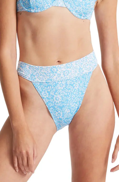 Billabong Blissed Out Aruba High Waist High Leg Bikini Bottoms in Bliss Blue at Nordstrom, Size X-La | Nordstrom