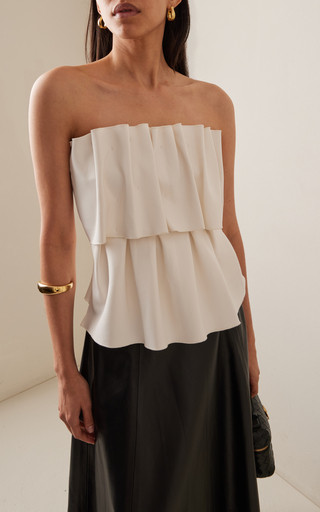 Ruffled Stretch-Crepe Strapless Top | Moda Operandi (Global)