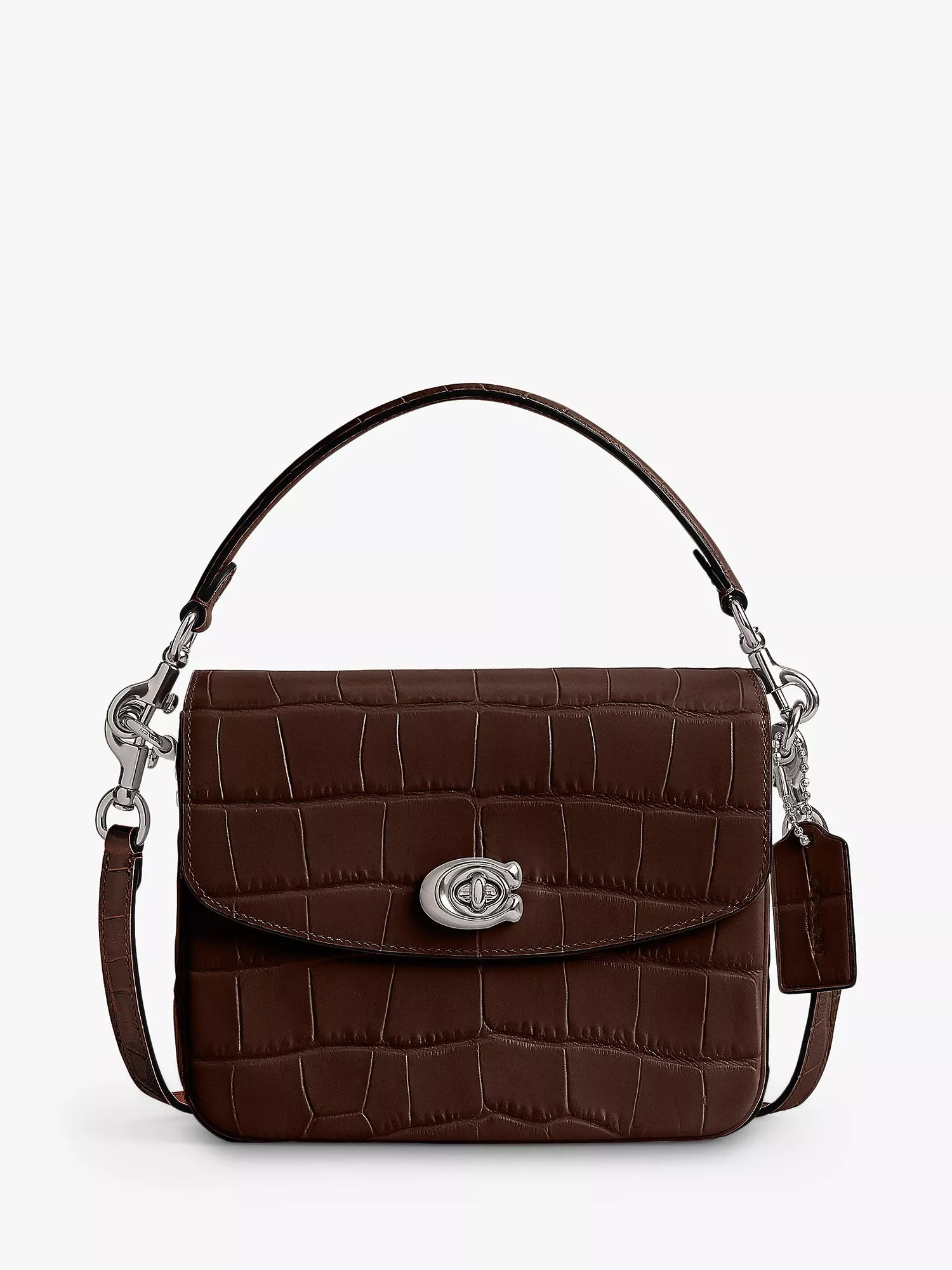 CoachCassie 19 Leather Croc Cross Body Bag, Maple | John Lewis (UK)