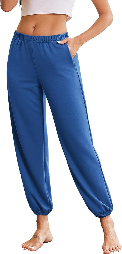 Ekouaer Jogger Pajamas Pants Baggy Lounge Pj Pant Cotton Sleep Bottoms Fall Sweatpants with Pocke... | Amazon (US)