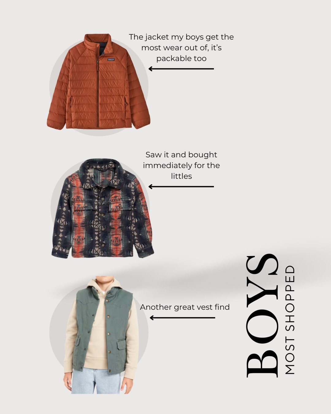 The most shopped styles for boys last week!  This puffer is our everything jacket, a great base layer for skiing and fall jacket in California.  And a few more western styles for boys you loved.  

#countryconcert #boys #toddlerboys #kidsjackets

#LTKSeasonal #LTKSaleAlert #LTKKids