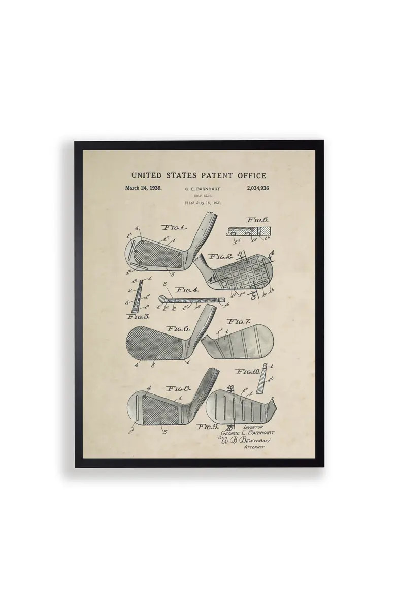 Antique Curiosities Golf Clubs Patent in Black Frame | Nordstrom | Nordstrom