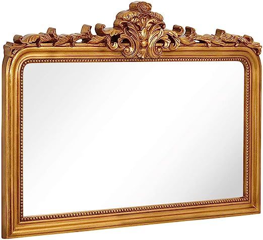 Hamilton Hills Top Gold Baroque Wall Mirror | Rich Old World Feel Framed Beveled Elegant Glass Mi... | Amazon (US)