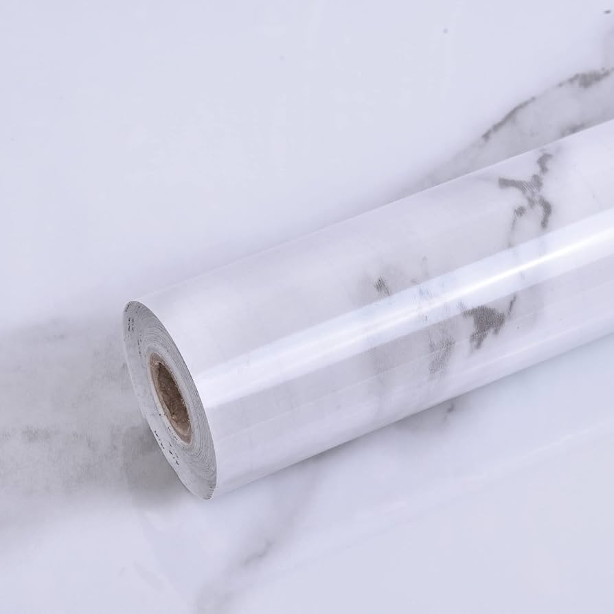 White Marble Peel and Stick Wallpaper, 15.7" x 118" Self-Adhesive Waterproof Vinyl Wrap for Count... | Amazon (CA)