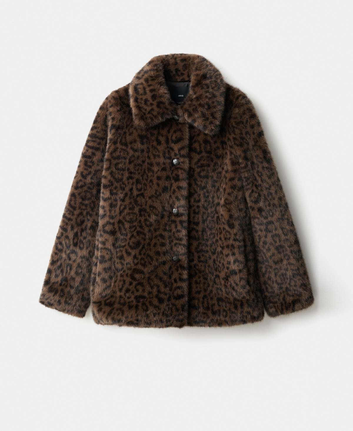 Mango Women's Leopard Fur-Effect Coat - Brown | Macy's
