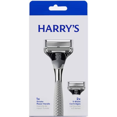 Harry's Original Razor Handle for Men with 2 Razor Blade Cartridges - Chrome: 5 Blades, Manual, Reusable, Face Use | Target
