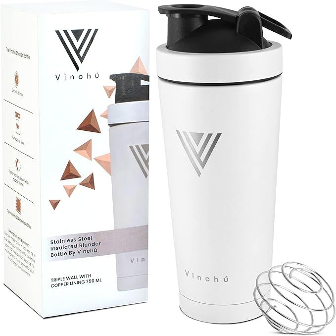 The Vinchu Blender Shaker Bottle - Top Tier Stainless Steel and Triple-Wall Insulation Water Bott... | Amazon (US)
