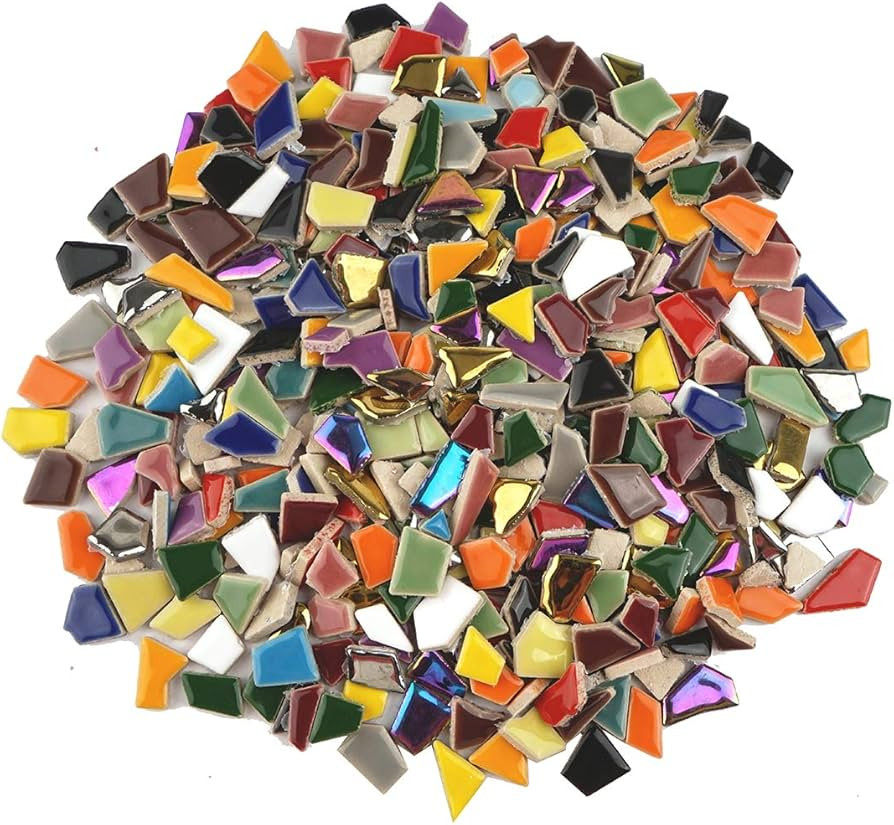 Lanyani Vibrant Broken Ceramic Tiles for Crafts Mosaics,Irregular Polished China Tile Scraps Stai... | Amazon (US)