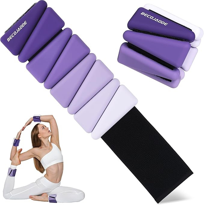 BECOJADDE Ankle Weights for Women Wrist Weights Set of 2 (1 lb/2 lb Each) Adjustable Arm Leg Weig... | Amazon (US)