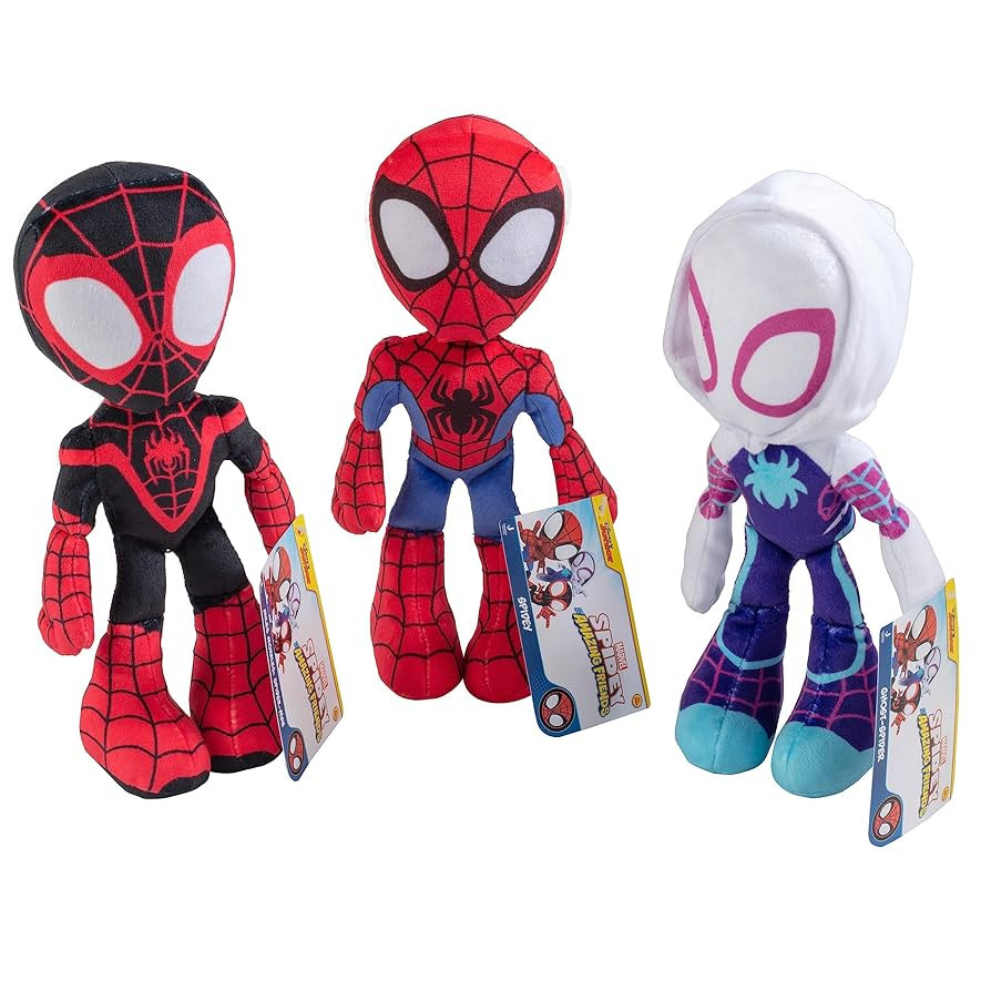 Marvel Spidey & His Amazing Friends 8" Plush 3-Pack Set - Spider-Man, Miles Morales, Gwen Stacy G... | Amazon (US)