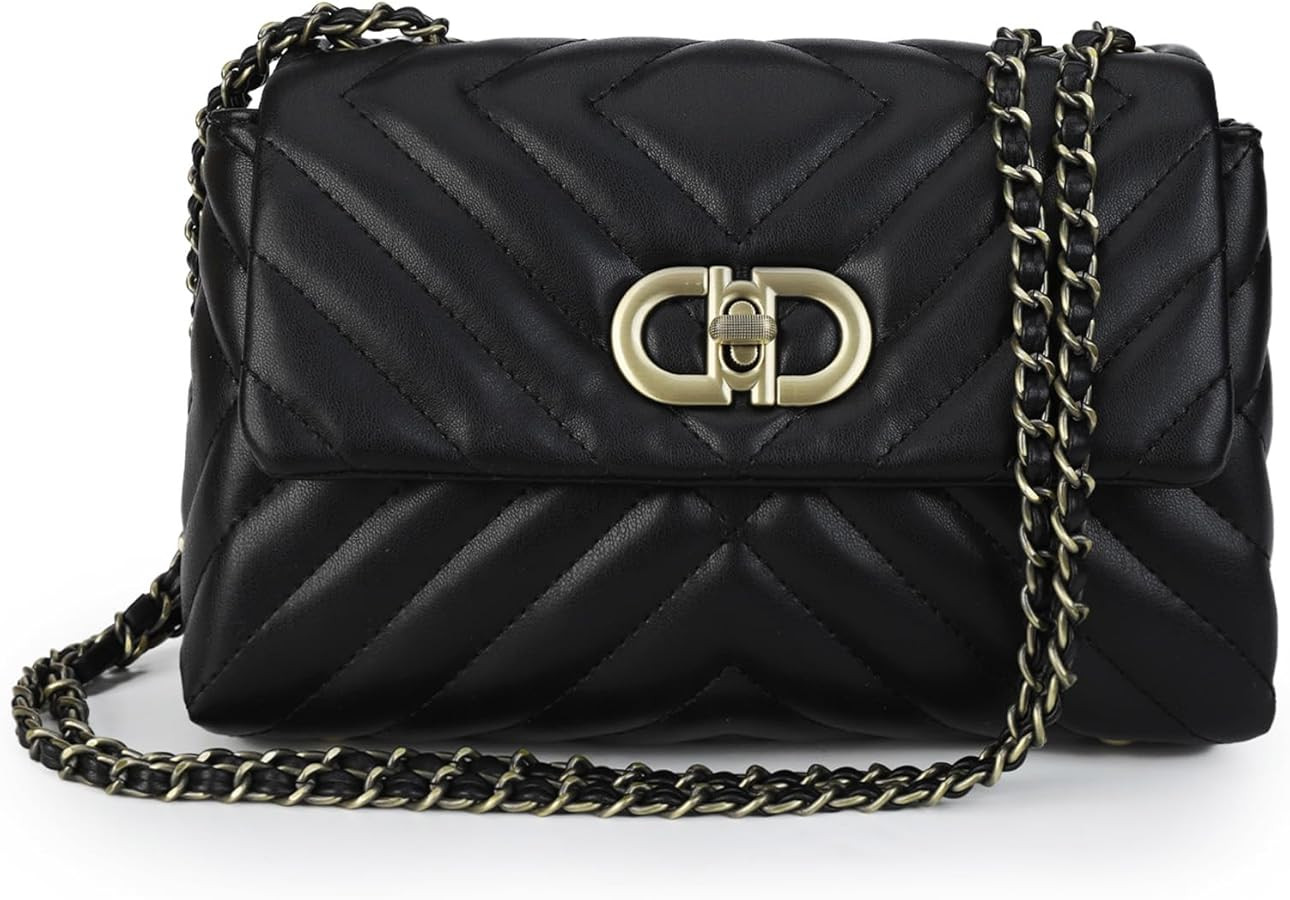 GLITZALL Small Quilted Crossbody Bag for Women Trendy Designer Shoulder Purse and Handbags with C... | Amazon (US)