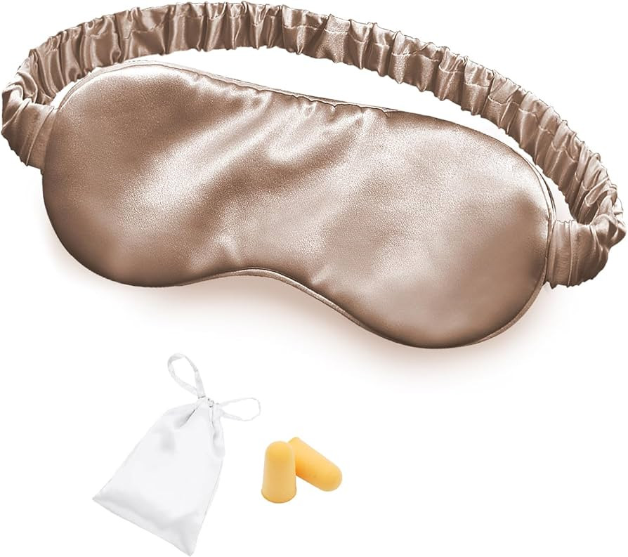 Silk Sleep Mask Eye Mask Blindfold with Double Layer Silk Filling and Elastic Strap for Full Nigh... | Amazon (US)