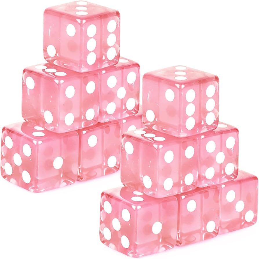 12 Pieces 19mm Casino Dice Set Translucent 6 Sided Game Dices Square Corner Acrylic Dice for Casi... | Amazon (US)