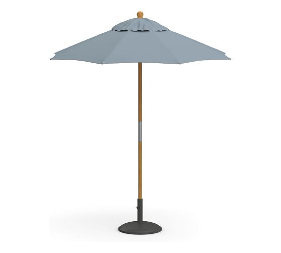 6' Round Outdoor Patio Umbrella – Teak Tilt Frame​ | Pottery Barn (US)