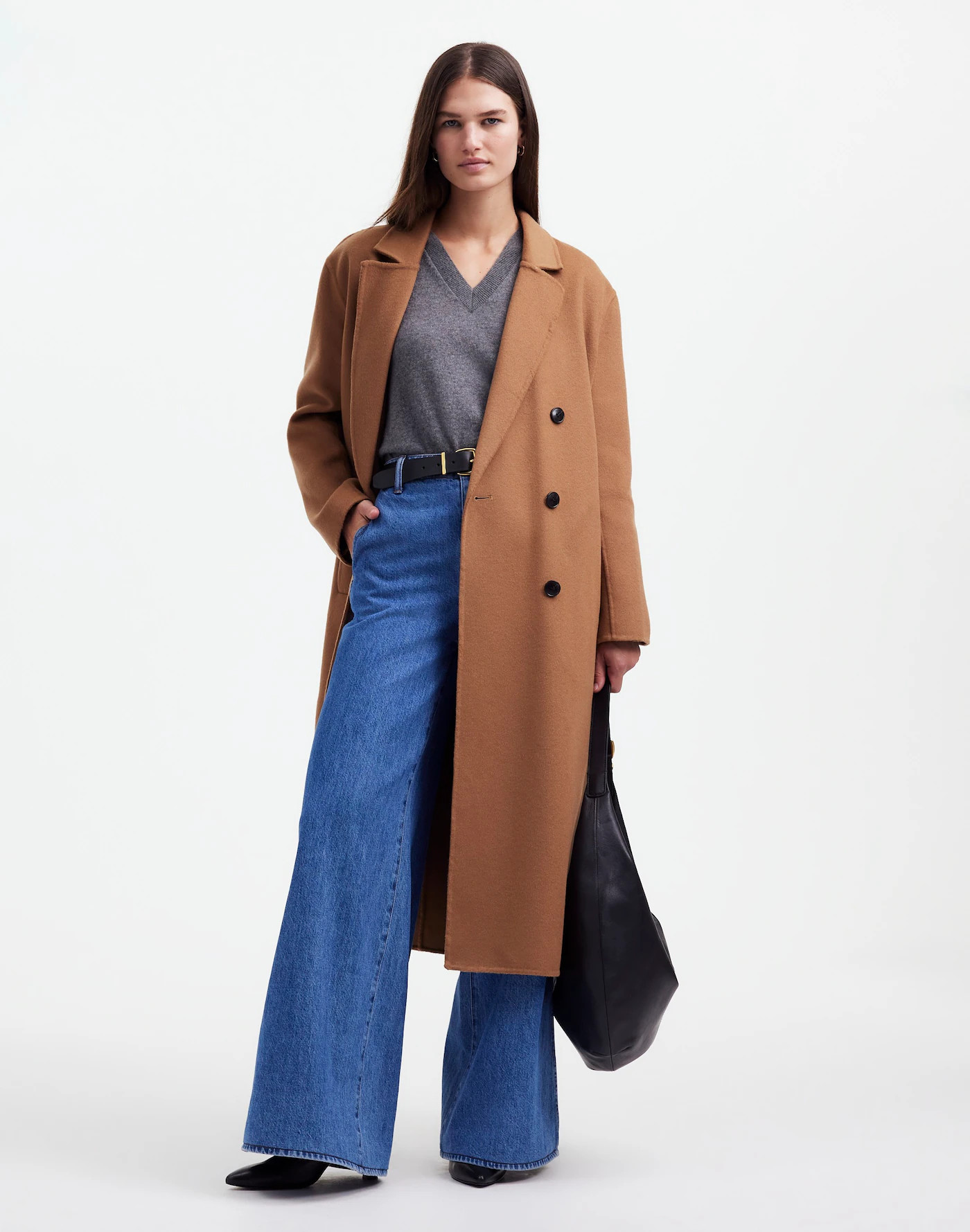 Double-Faced Brushed Long Coat | Madewell | Madewell