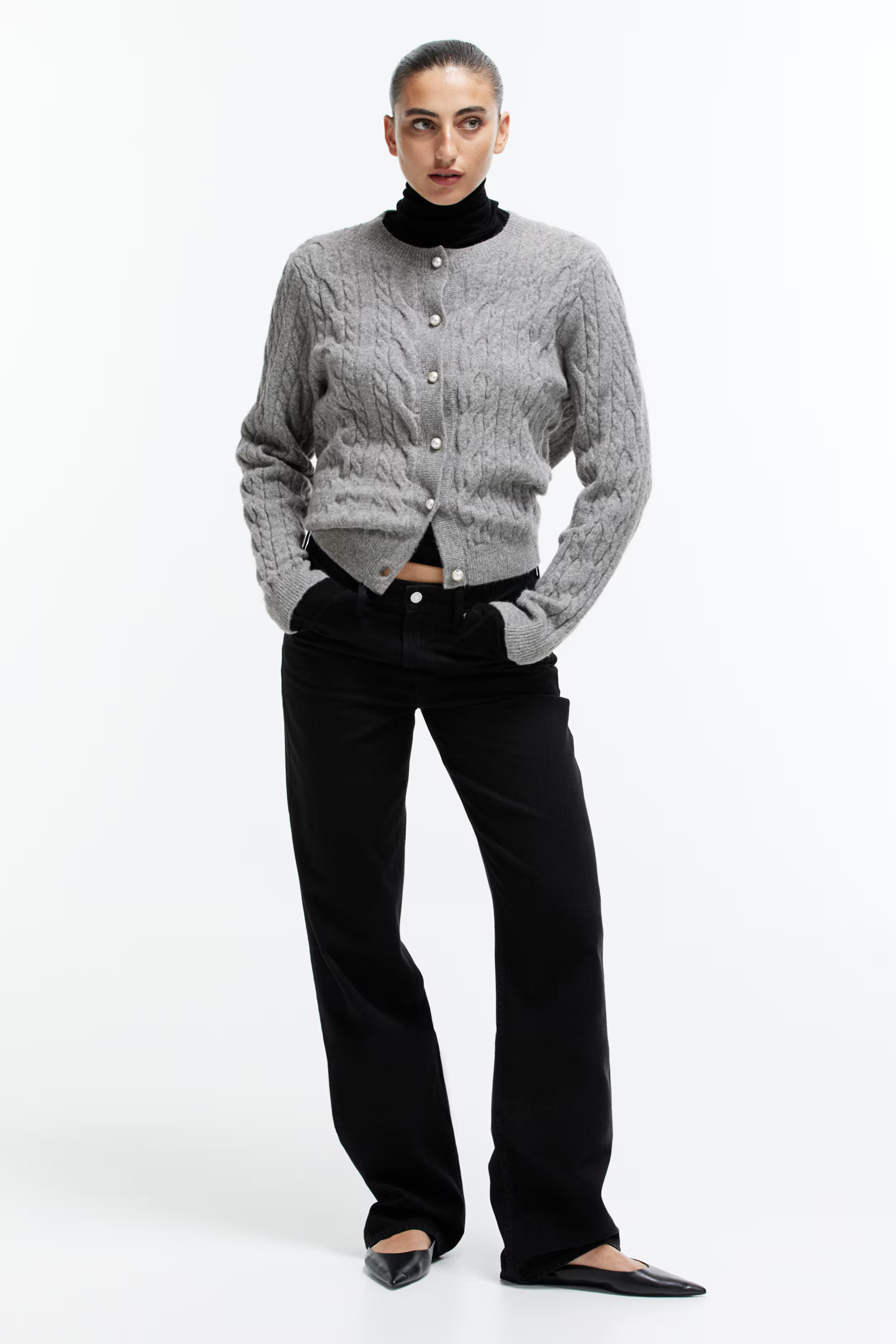 Cardigan mit Zopfmuster | H&M (DE, AT, CH, NL, FI)