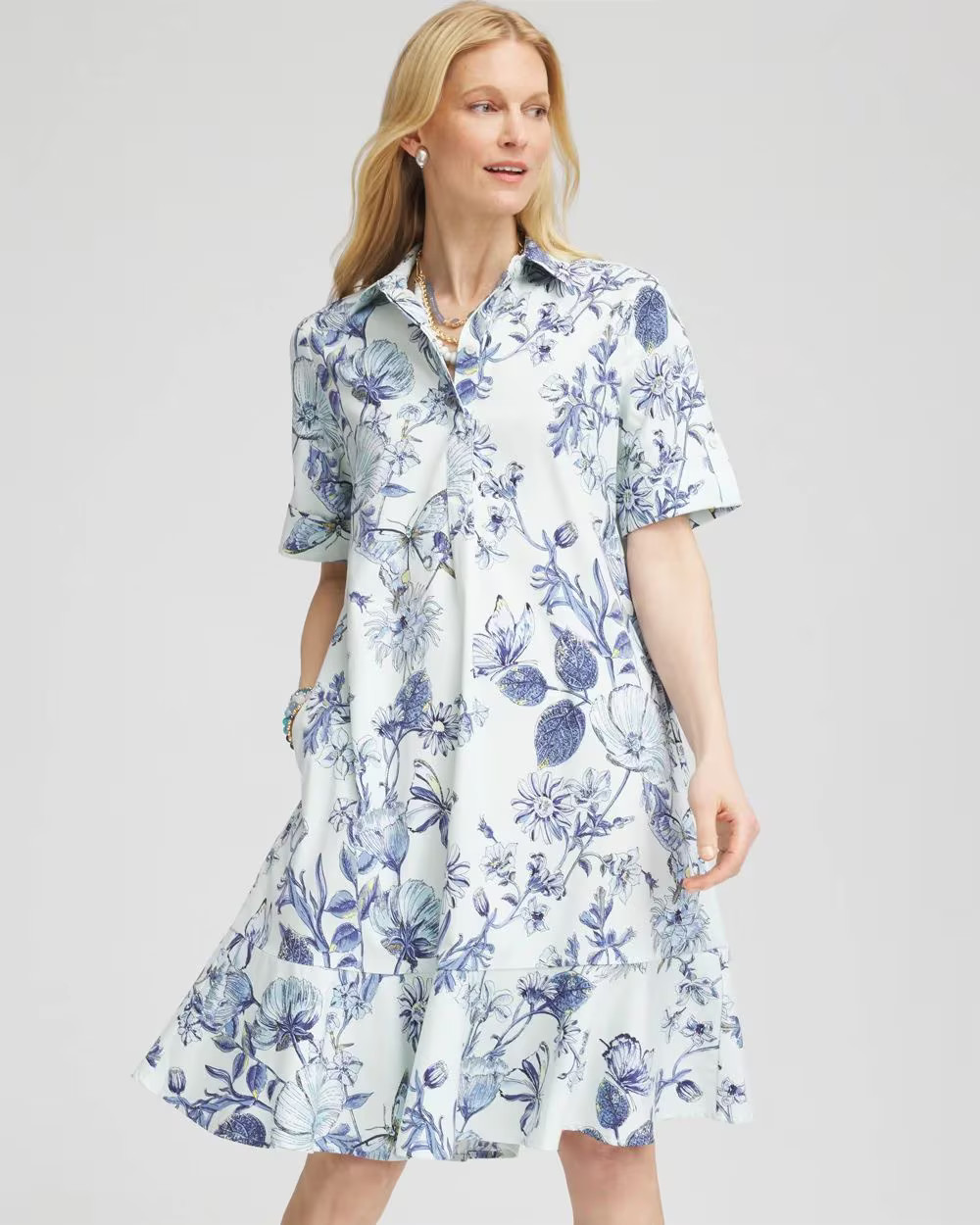 Poplin Butterfly Print Dress | Chico's