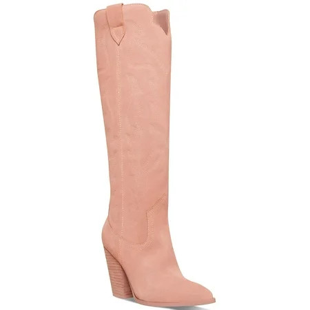 Steve Madden Womens Tessy Leather Block Heel Cowboy Western Boots | Walmart (US)