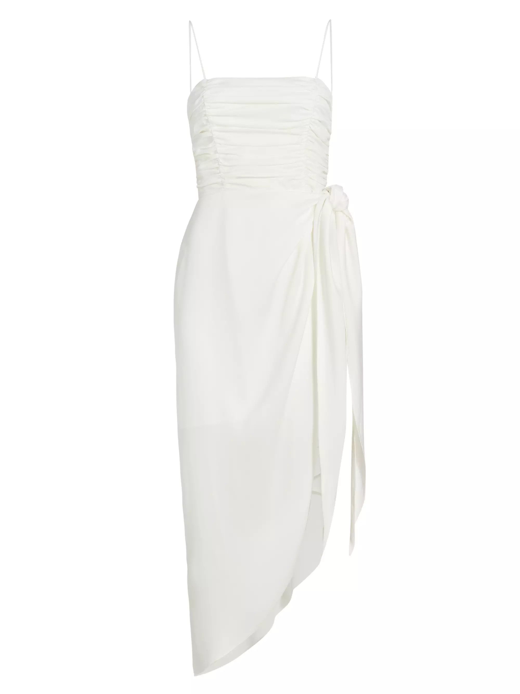 Ruched Bodice Asymmetric Wrap Dress | Saks Fifth Avenue