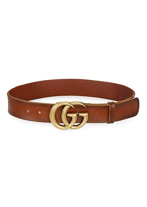 Gucci Women's Leather Belt with Double G Buckle - Cuir - Size 85 (Small) | Saks Fifth Avenue