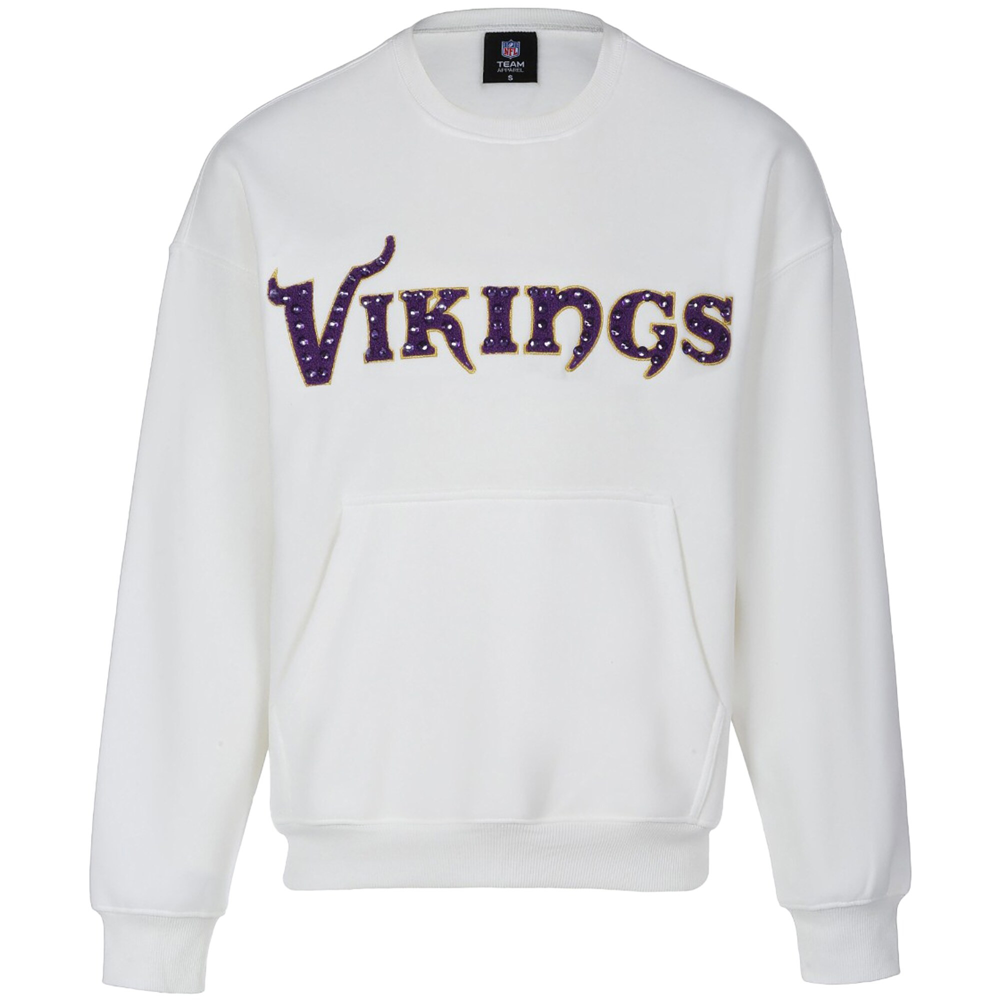 Minnesota Vikings Cuce Women's Chenille Jeweled Sweatshirt - White | Fanatics