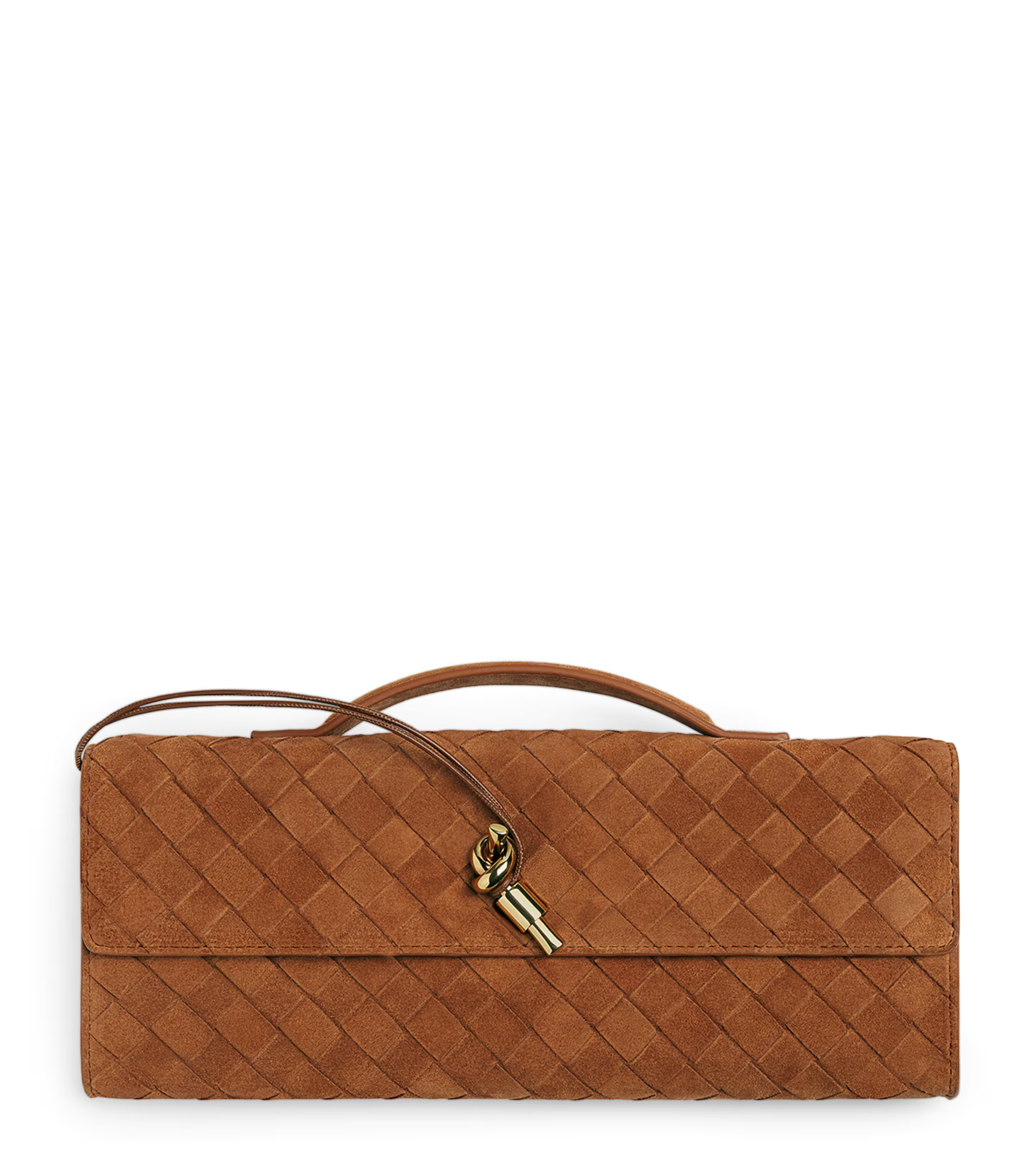Bottega Veneta Suede Andiamo Clutch Bag | Harrods