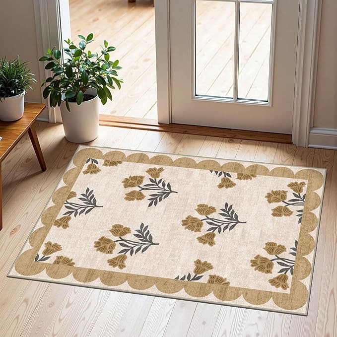 Front Door Mat Outside Entrance - 2x3 Spring Floral Non-Slip Washable Doormat Indoor Outdoor Door... | Amazon (US)