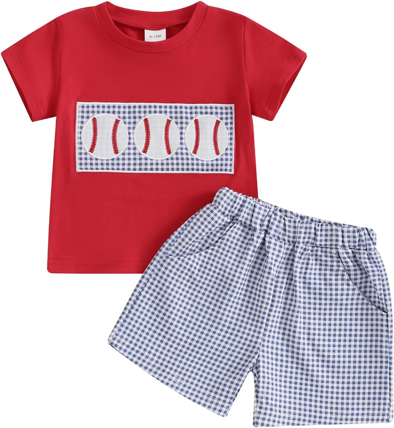 MoZiKQin Toddler Baby Boy Summer Clothes Short Sleeve Embroidery Letter T-shirt with Plaid Shorts Summer Outfits Set | Amazon (US)