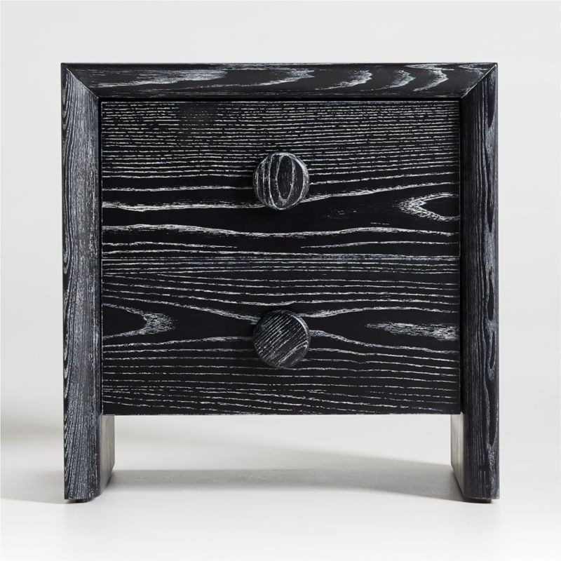 Altamont Black 2-Drawer Nightstand + Reviews | Crate & Barrel | Crate & Barrel