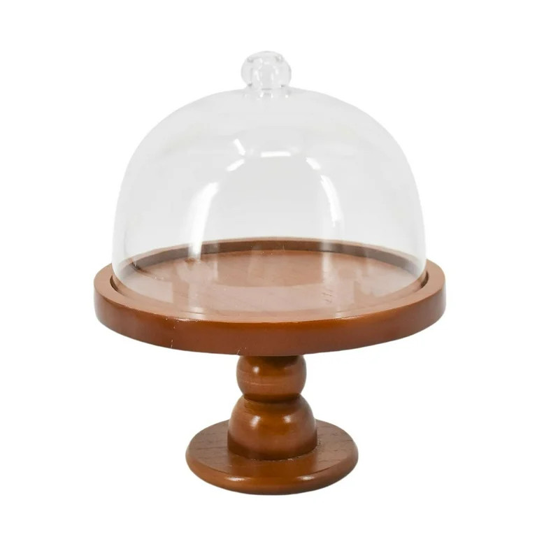 Brown Cloche Decoration with Transparent Dome Lid, 6.75", by Holiday Time | Walmart (US)