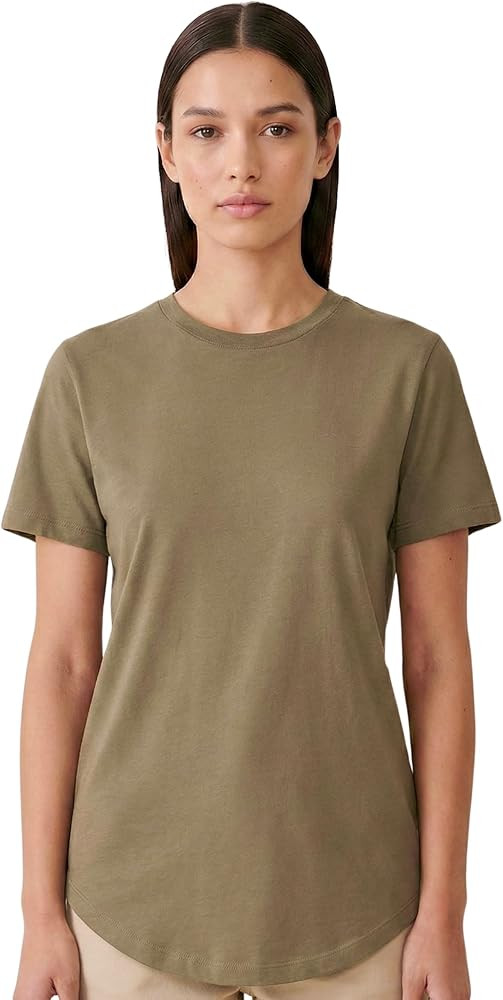 MON CHOU Women’s 100% Organic Peruvian Pima Cotton Crew Neck T-Shirt Relaxed Fit Short Sleeve C... | Amazon (US)