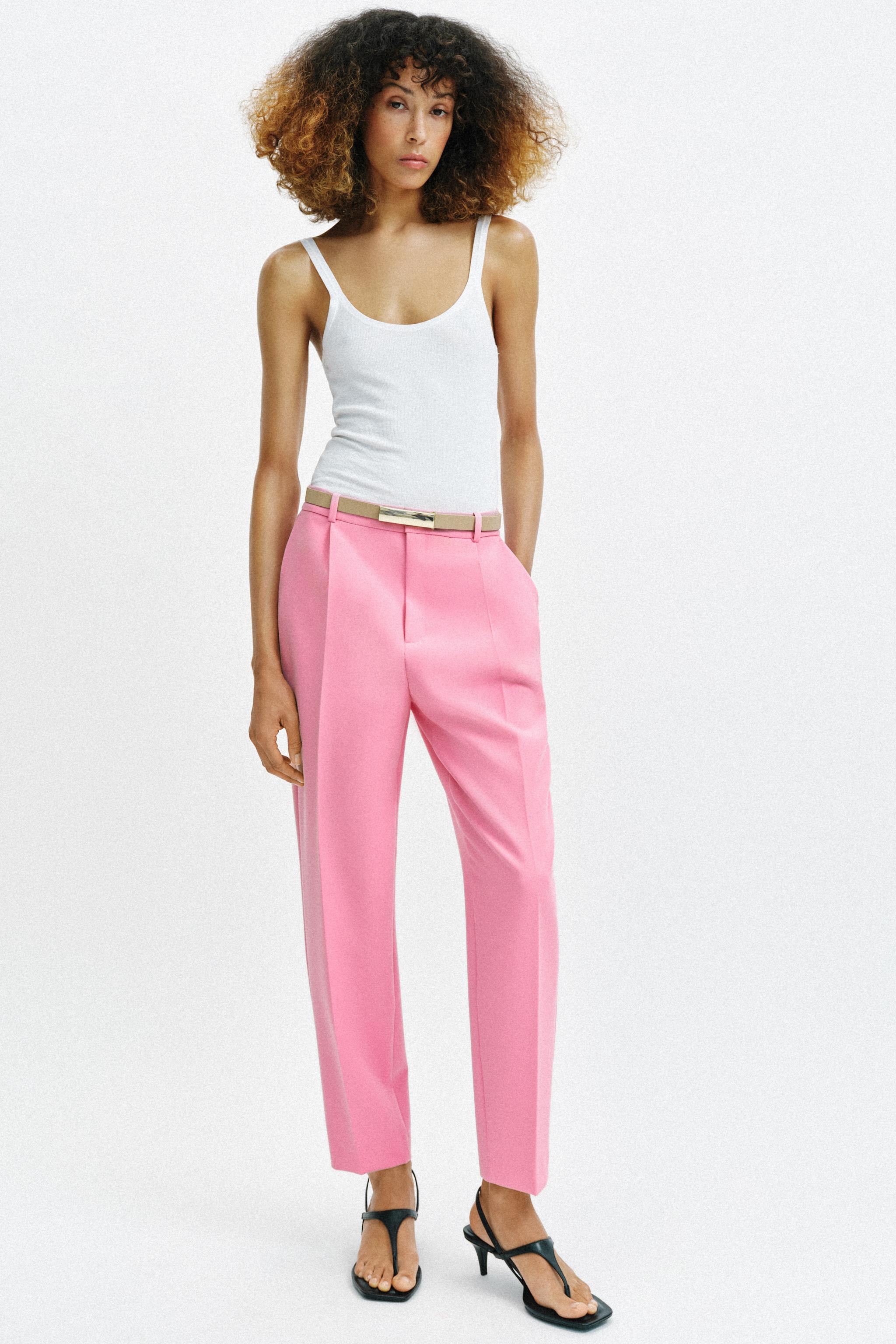 BELTED ANKLE PANTS | Zara US